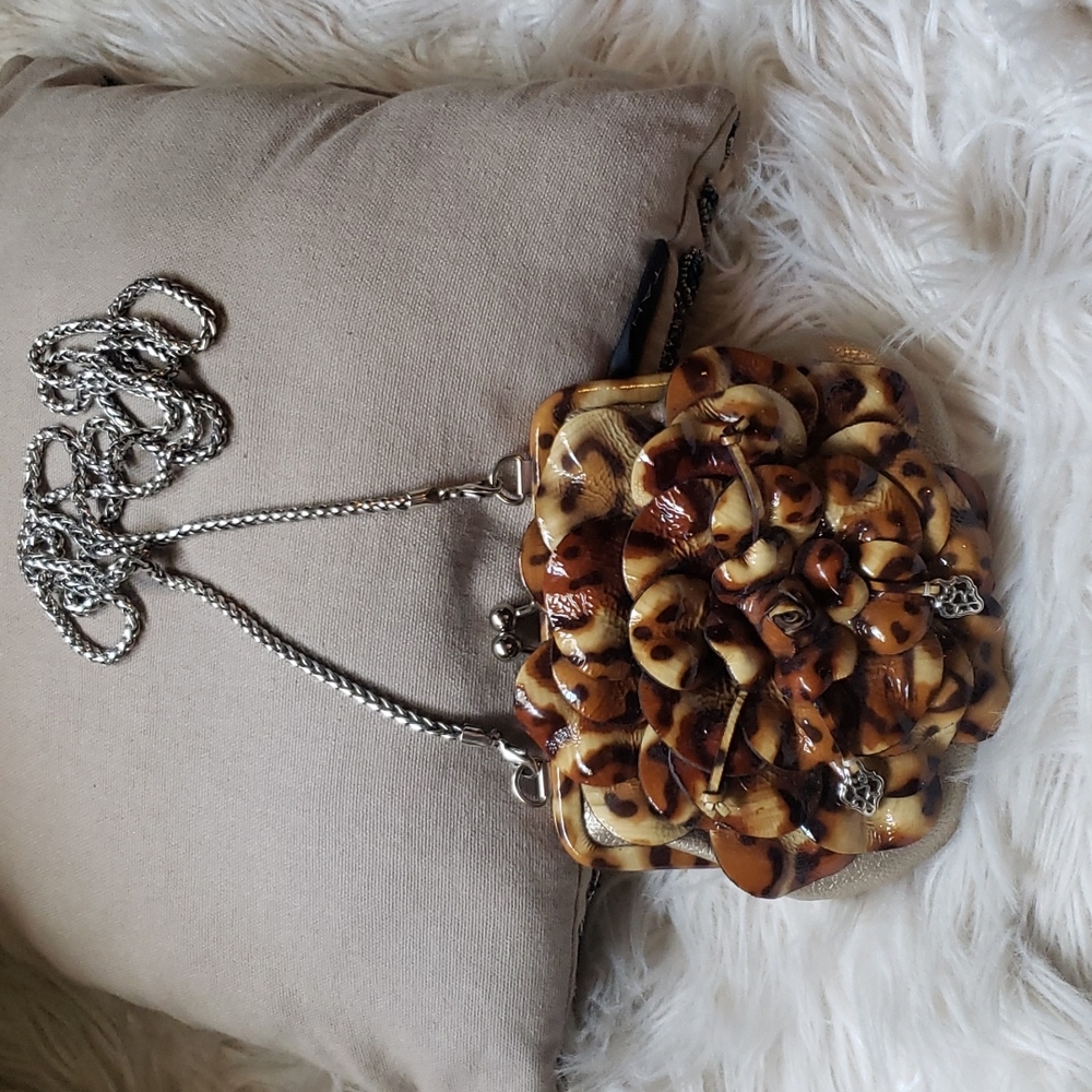 Brighton Cheetah Flower Satchel